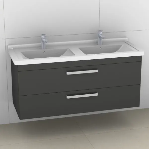 Artiqua 411 Waschtischunterschrank für Starck 3 033213 Anthrazit Hochglanz, 411-WU2L-D11-7015-51 411-WU2L-D11-7015-51