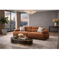 Designer Brauner 3-Sitzer Luxuriöses Relaxsofa Designer Sitzmöbel