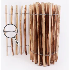 Aquagart 30m Staketenzaun 100cm hoch Lattenabstand 4-6cm Gartenzaun aus Haselnuss Holzzaun