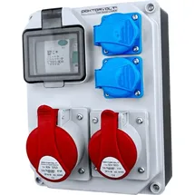 Doktorvolt Baustromverteiler FI-Schutzschalter HL-FI 1x16A 1x32A 2x230V Stromverteiler Doktorvolt DV-7242-D