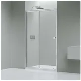 nextrend - gmbh Nischendusche mit Schiebetür EX505 - 6 mm - NANO Klarglas - Höhe 195 cm - Breite wählbar, Breite:1400 mm - Transparent