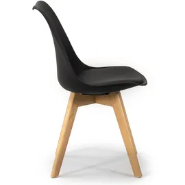 VS Venta-stock Stuhl Klara Polsterstuhl Schwarz 2er Set