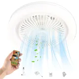 Teksome Deckenventilator mit Beleuchtung & Fernbedienung Leise Dimmbar, Einstellbare Windgeschwindigkeit, LED-Deckenventilator, 10,2-Zoll-Unterputz-Deckenventilator