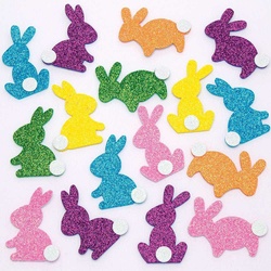 Osterhase Glitzer Aufkleber  (pro Set 120) Bastelbedarf zu Ostern