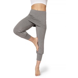 Bellivalini Leggings Yoga Leggings Damen Yogahose mit Rock 3/4 BLV50-276 (1-tlg) mit Rock grau 3XL