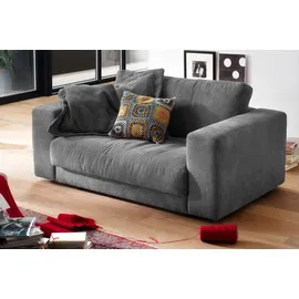 KAWOLA Doppelsessel MADELINE Cord 170 x 86 x 127 cm Grau mit Kissen und Rollen