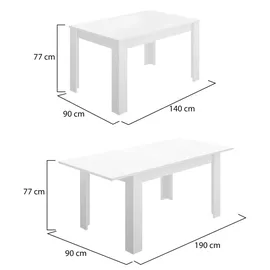 Dmora Midland 140/190 x 77 x 90 cm weiß