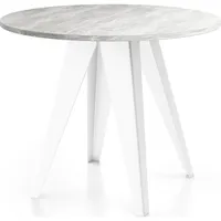 WFL GROUP Esstisch Hellgrau, Rund,Rund, 90x76x90 cm Esszimmer, Tische,