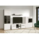 INOSIGN Wohnwand Trentino, (Set, 4-St), Inkl. Vitrine, Low-Board, Highboard und Wandregal schwarz|weiß