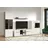 INOSIGN Wohnwand Trentino, (Set, 4-St), Inkl. Vitrine, Low-Board, Highboard und Wandregal schwarz|weiß