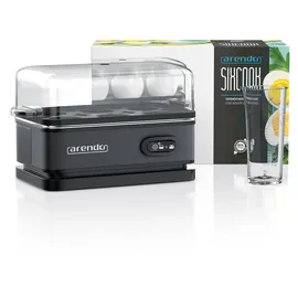 Arendo Eierkocher 6-fach, 400 W, Edelstahl, Warmhaltefunktion, Härtegrad einstellbar, für 6 Eier, Schwarz