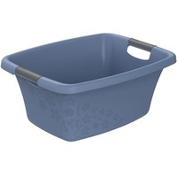 Rotho Flowers Wäschekorb, Kunststoff (PP) BPA-frei, blau, 25l, (50,5 x 38,3 x 21,8 cm)