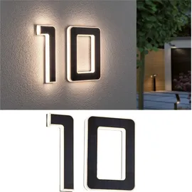 Paulmann Bundle Solar LED Hausnummernleuchte Nummer 10 - Schwarz