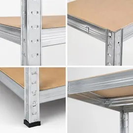 Lex Schwerlastregal Stahl 180x100x60 cm Silber