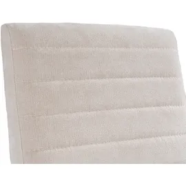 Home4You Schwingstuhl, Beige - Schwarz - Webstoff - Metall - mit Quersteppung