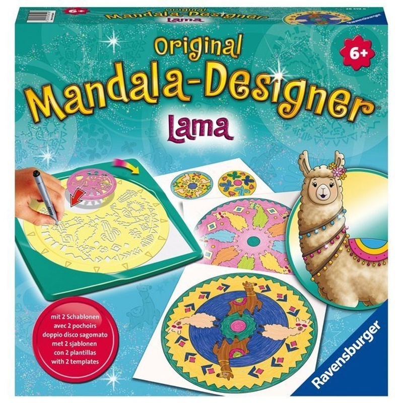 Ravensburger Mandala Designer Lama 28519, Zeichnen Lernen Für Kinder Ab 6 Jahren, Kreatives Zeichnen Mit Mandala-Schablonen Für Farbenfrohe Mandalas
