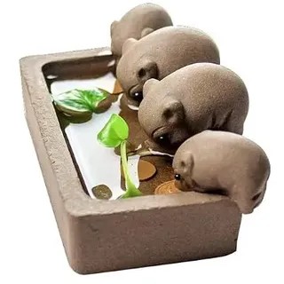 MOLUO ZiSha Tea Pet Purple Clay Tea Pet Little Pigs Drink Water Chinese Crude Pottery Kung Fu Tea Set Home Decoration Tea Accessories
