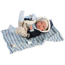 Babypuppe LLORENS "Nico, 40cm" Puppen blau (beige/hellblau/dunkelblau) Kinder Made in Europe