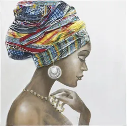 GILDE Leinwandbild »Gemälde Afrik. Schönheit«, (1 St.) GILDE Farbe Bild(er): bunt
