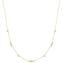 ANIA HAIE - NECKLACE - Sparkling Bezel Cubic Zirconia Station - gold