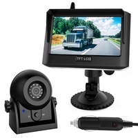 Rückfahrkamera-Kit mit Monitor, Drahtlose Backup-Rückfahrkamera IP68 wasserdichte Nachtsicht mit 4,3-Zoll-LCD-Monitor für Autos LKW SUVs Camper