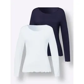 Heine Doppelpack Langarmshirt Blau 34