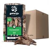 GALAMIO Kiefernrinde Kiefernmulch Rindenmulch Rinde Mulch Garten Dekor Pinus Sylvestris Natur Wald Kiefer Deko 60-120mm 60l Sack / 1 Karton Paligo