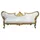 Casa Padrino Barock Sofa Vampire Weiß/Gold - Limited Edition - Lounge Couch