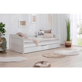 TICAA Sofabett Melinda 90 x 200 cm Kiefer massiv weiß