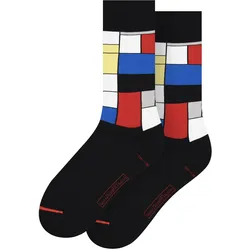 MuseARTa Unisex Socken Piet Mondrian - Komposition mit Rot, Blau, Gelb