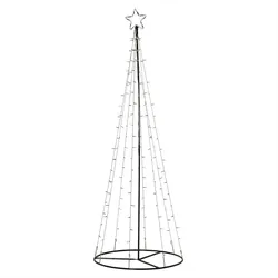 LED Lichterbaum mit Sternspitze Weihnachtsbaum Tannenbaum funkelnd 2,1m f. Außen