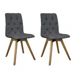 OTTO home Esszimmerstuhl Rania (Set, 2 St), Massivholzgestell, mit Knopfheftung schwarz