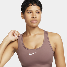 Nike Swoosh Medium Support Sport-BH mit Polster für Damen Top W NK SWSH MED SPT BRA, SMOKEY MAUVE/WHITE, XS