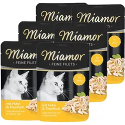 Miamor Feine Filets - Katzennassfutter Hühnerfilets mit Thunfisch 6x100g