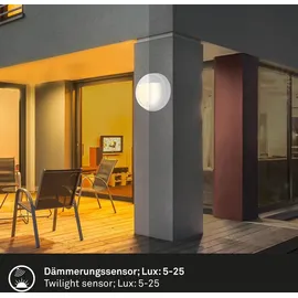 Briloner - LED Wandlampe Akku Dämmerungssensor, 20 sek. Timer, Aussenlampe, Wandleuchte Bewegungsmelder,