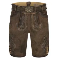 Nübler Trachtenlederhose Lederhose kurz Luther in Dunkelbraun von Nübler braun 50