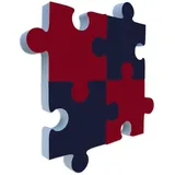 platino24 Akustikplatte Schallabsorber-Set PUZZLE aus Basotect G+ mit Akustikfilz blau|bunt