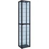 VCM Standvitrine Kavisa 50 x 30 x 227 cm Schwarz