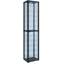 VCM Standvitrine Kavisa 50 x 30 x 227 cm Schwarz