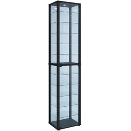 VCM Standvitrine Kavisa 50 x 30 x 227 cm Schwarz