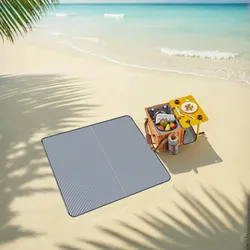 TecTake GmbH Picknickkorb Rügen für 4 Personen, mit Kühlfach & Zubehör - braun