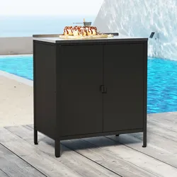 Outdoor Schrank Bolognano 92x80x50cm Schwarz, matt