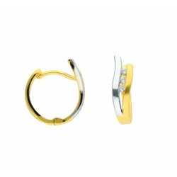 Paar Creolen ADELIA ́S "Damen Goldschmuck", gold, Ohrringe, Damen, Damen, Gelbgold 585, mit Zirkonia Goldschmuck für Damen