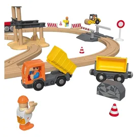 Lupilu® Eisenbahnset Baustelle / Freizeitpark«