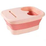 Faltbarer Fuß-Badewannen-Fußeimer, Einweichbecken, Fußmassageeimer, faltbarer Fußbadeimer, Wanne, Massagewanne, Pediküre-Eimer, für Zuhause, Spa, Outdoor-Reisen (Rosa)