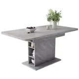 Esstisch mit Aufbewahrung (1-St., 130/70/75 cm), Tischplatte erweiterbar, Esszimmertisch - Grau