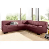 DOMO collection Ecksofa »Norma, moderne Armlehnen, zeitlos und elegant, L-Form«, wahlweise mit Bettfunktion rot
