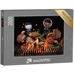 puzzleYOU Puzzle Gegrillte Rindersteaks mit Gemüse und Gewürzen, 2000 Puzzleteile, puzzleYOU-Kollektionen Essen und Trinken