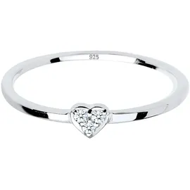 Elli DIAMONDS Ring Damen Herz Symbol Klassisch mit Diamant (0.06 ct.) in 925 Sterling Silber