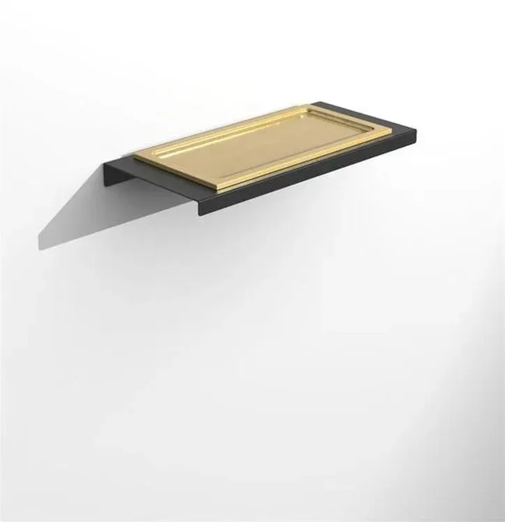 Glassdesign Aria Uno Ablage mit Einsatz VetroFreddo - schwarz matt